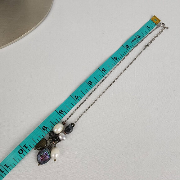 Silpada 925 Sterling Silver Hematite Pearl Abalone Shell Necklace - Picture 8 of 8